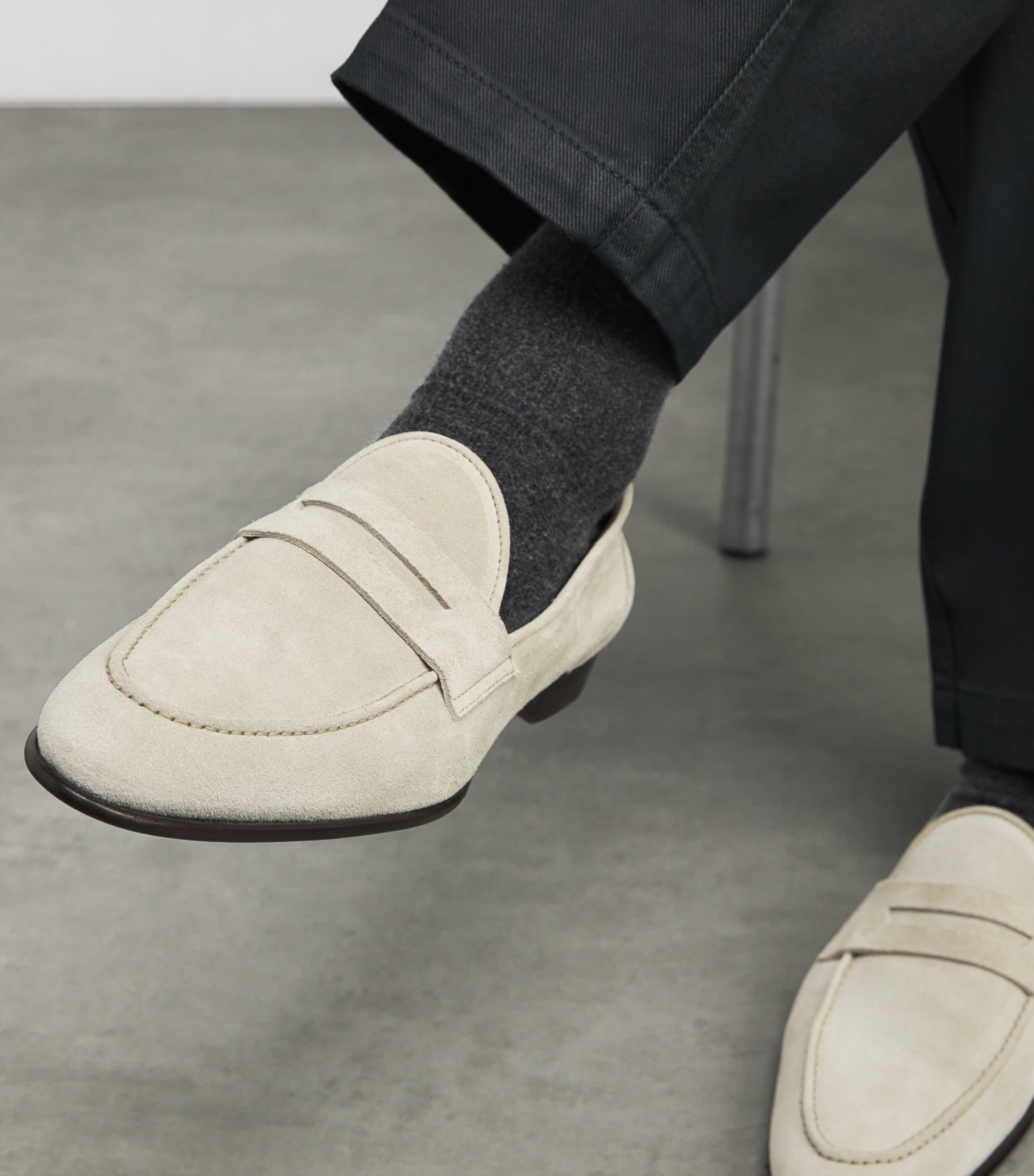 Isaia Suede Penny Loafers