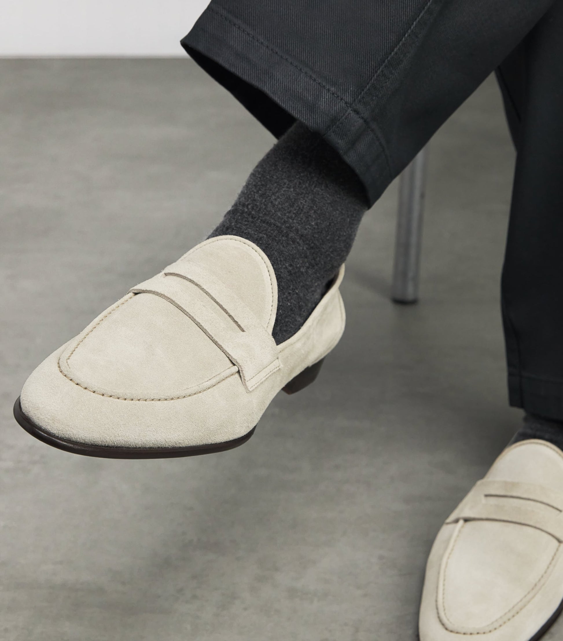 Isaia Suede Penny Loafers