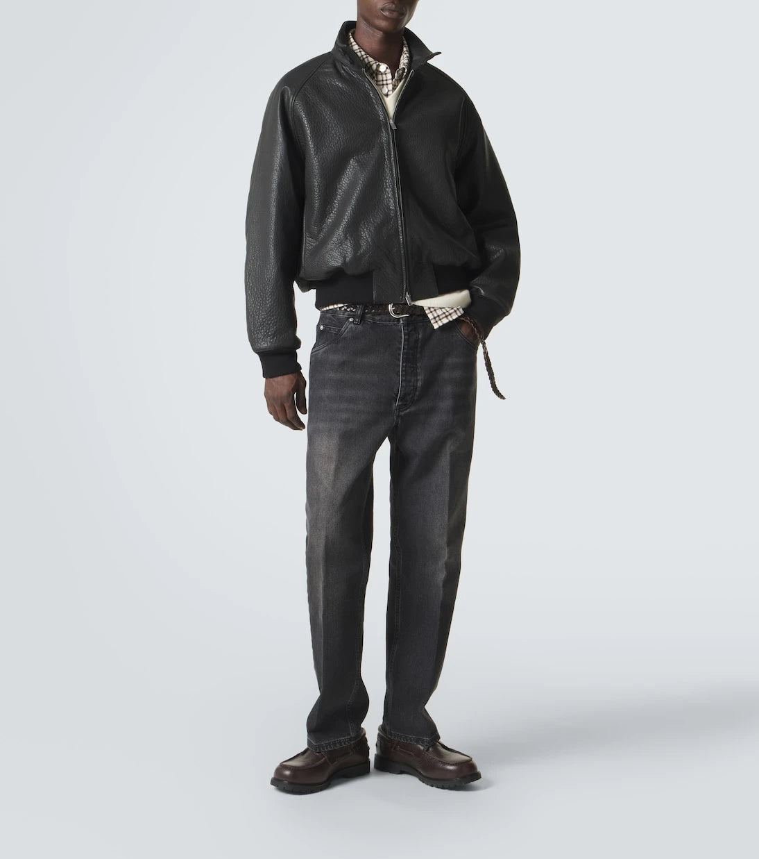 Studio Nicholson - Over leather bomber jacket