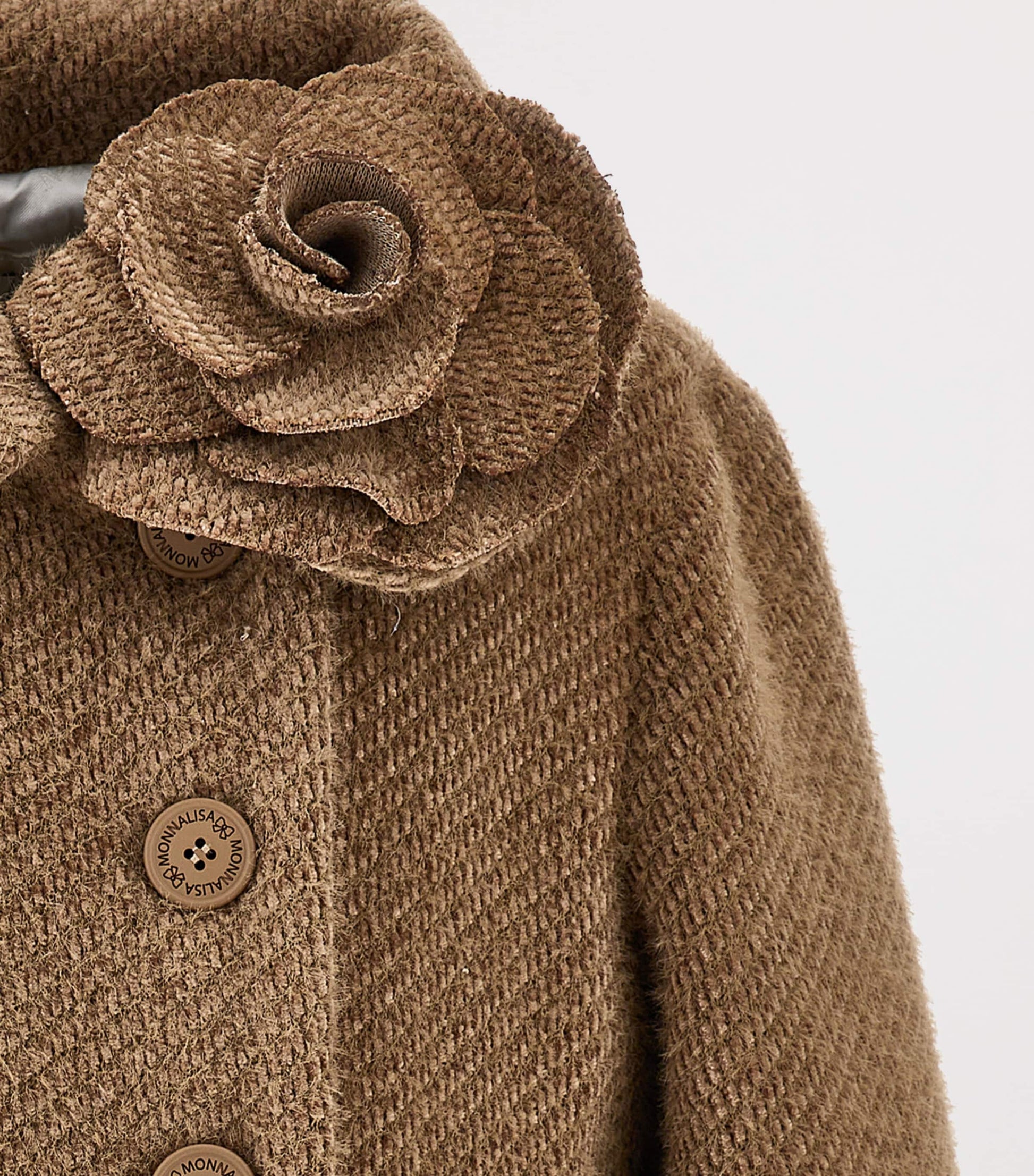 Flower-Appliqué Double-Breasted Coat (2-12 Years)