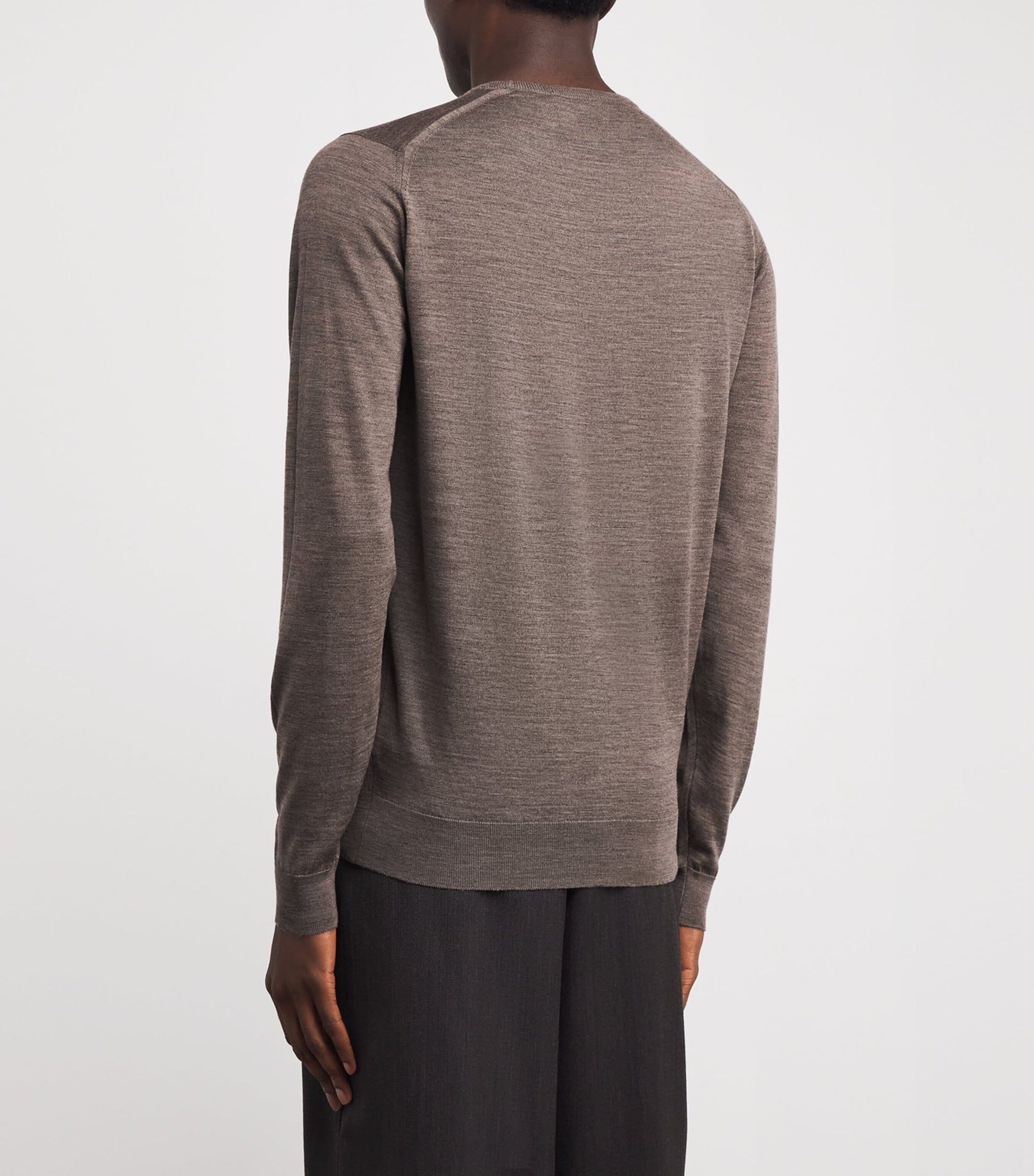 John Smedley Brown Merino Wool Sweater