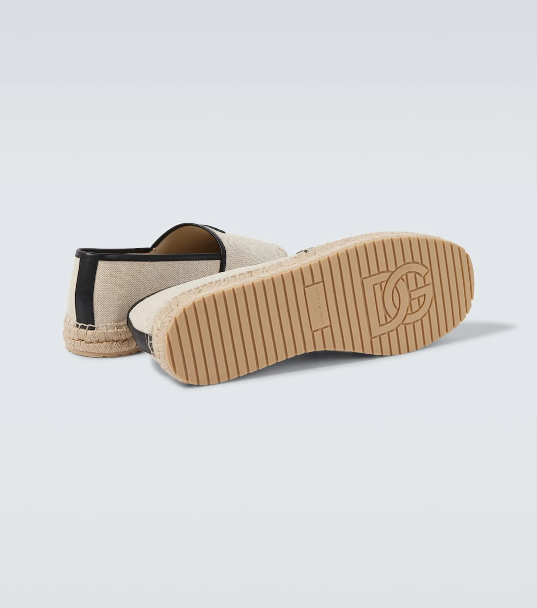 Dolce&Gabbana - DG Leather-trimmed espadrille sandals