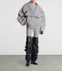 Balmain Grey Wool-Cashmere Oversized Pea Coat