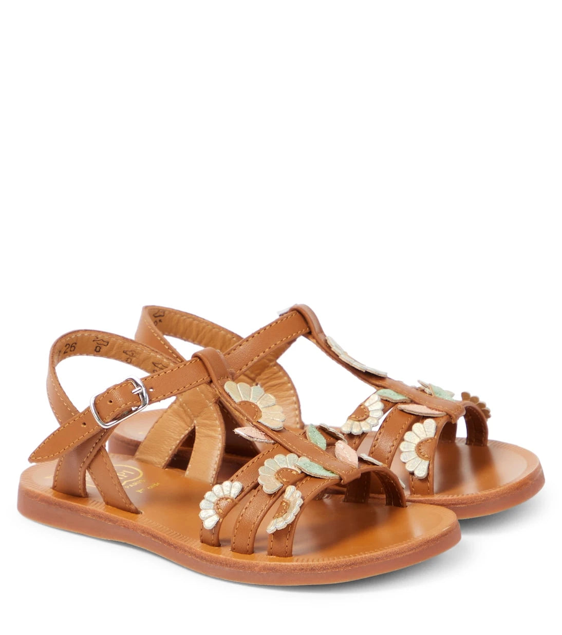 Pom d'Api - صنادل جلدية Plagette Multi Daisy