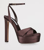 Aquazzura Brown Satin Divine Plateau Platform Sandals 130