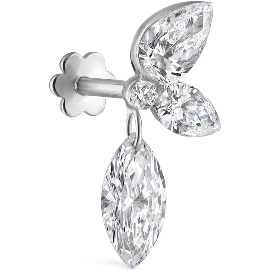 Maria Tash Grand Marquise Pear Diamond Echo Earring (Direction A, 13.7mm)