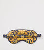 Navy Silk Printed Eye Mask