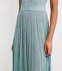 VALENTI Blue Knitted V-Neck Maxi Dress