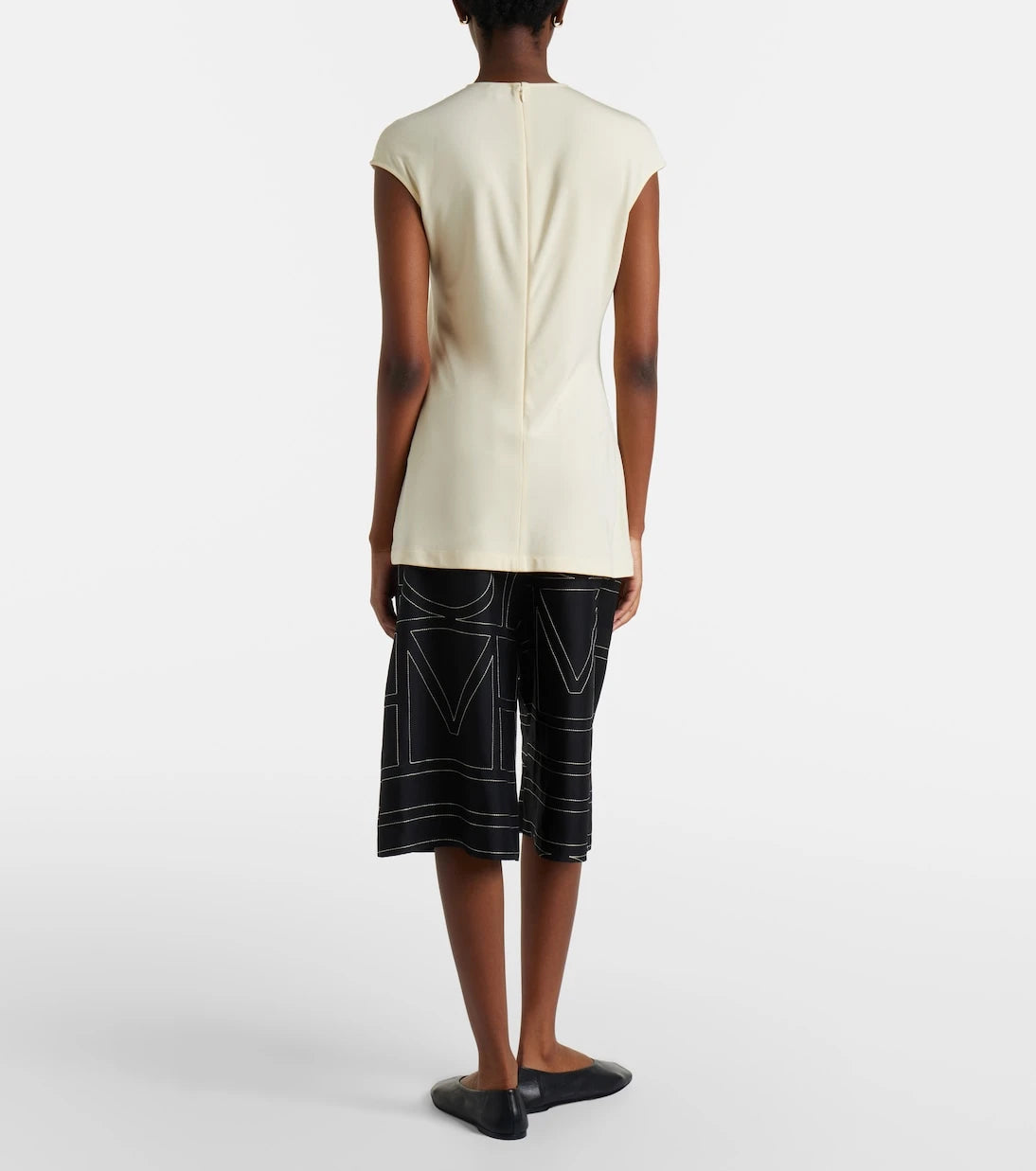 Toteme - Embroidered silk Bermuda shorts