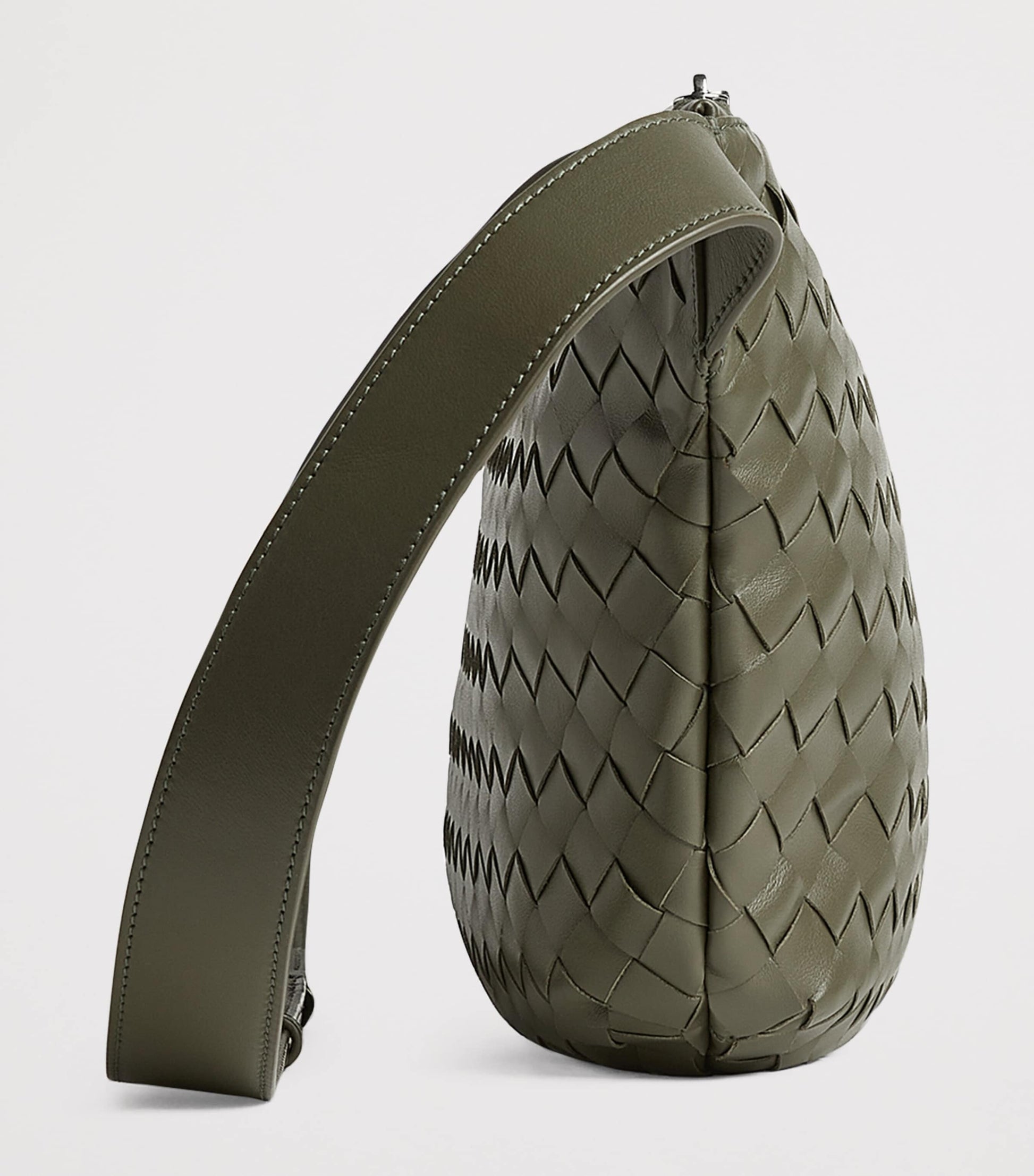 Leather Intrecciato Cross-Body Bag