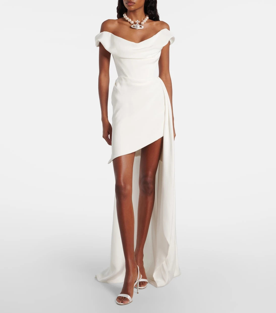 Vivienne Westwood - Bridal Comet asymmetric silk bustier gown