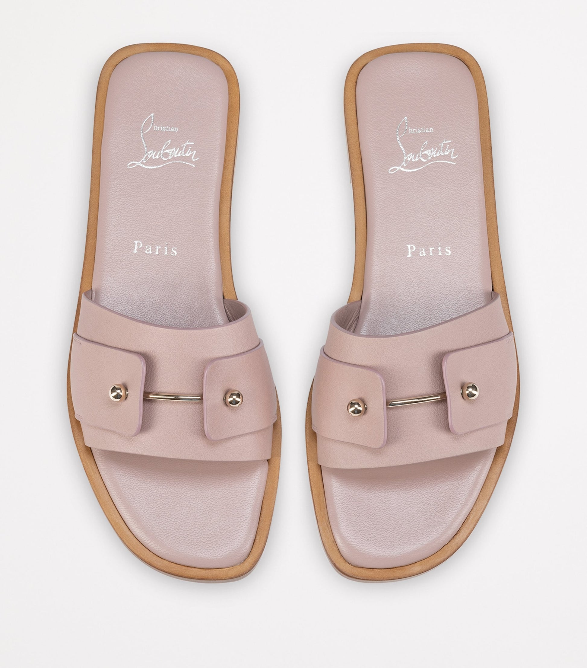 Christian Louboutin Pink Chambelimule Donna Calf Leather Mules