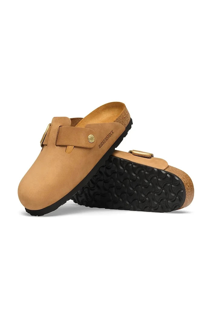 Birkenstock Boston Big Buckle Nubuck Leather kadın nubuk sabot terlik