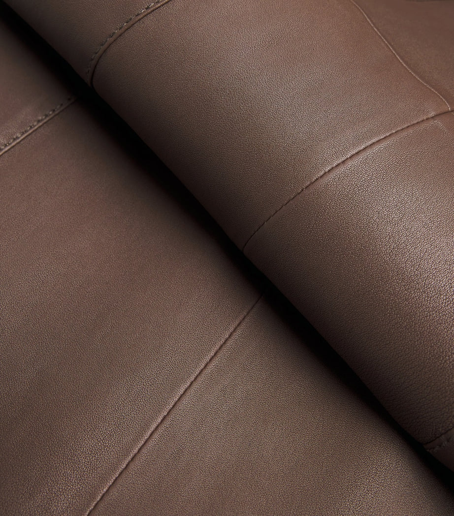 Joseph Brown Leather Heidi Midi Dress