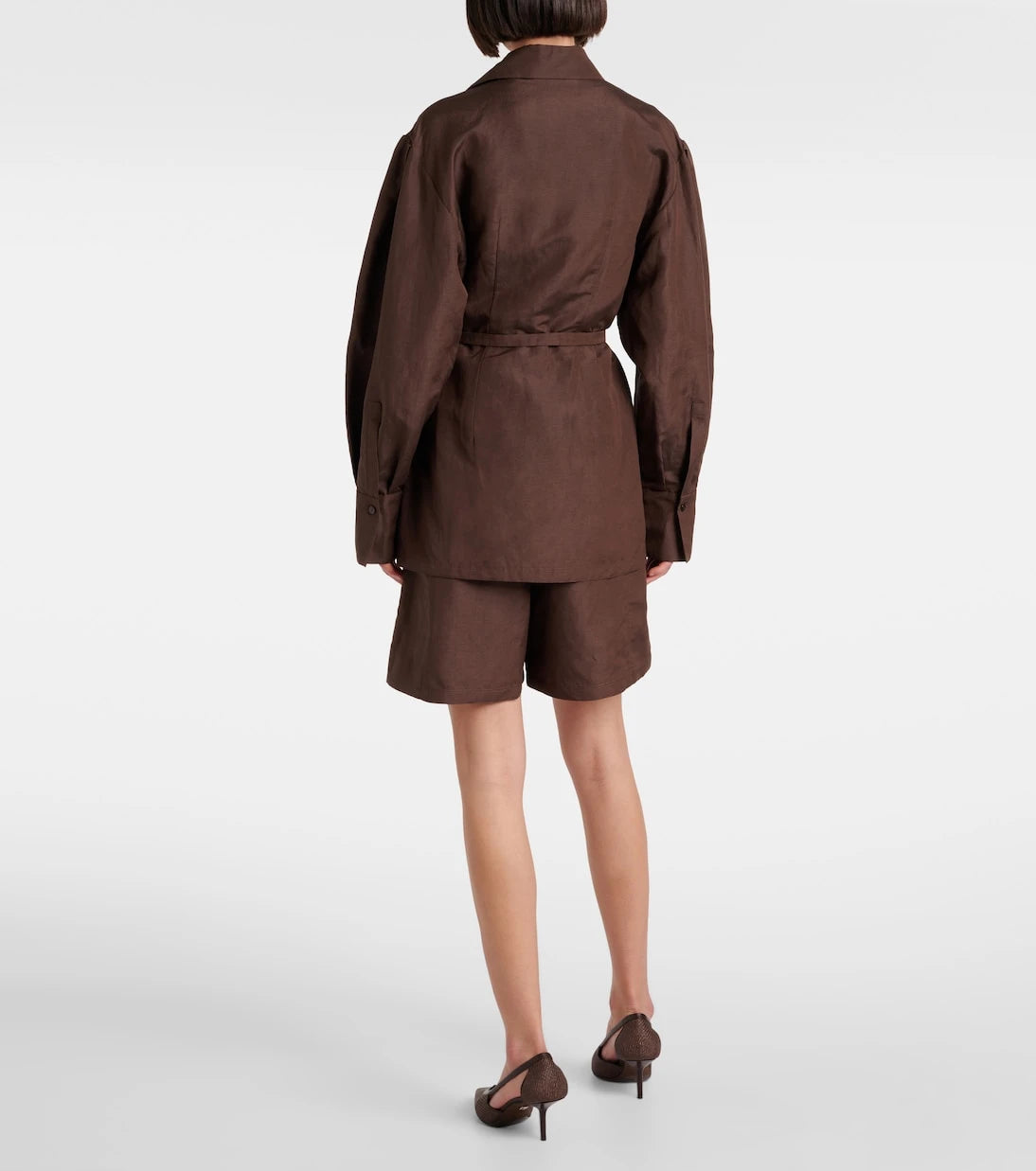 Max Mara - Affari belted linen and silk shirt