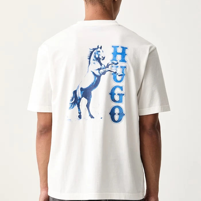 HUGO Blue erkek pamuklu tişört Noxwash
