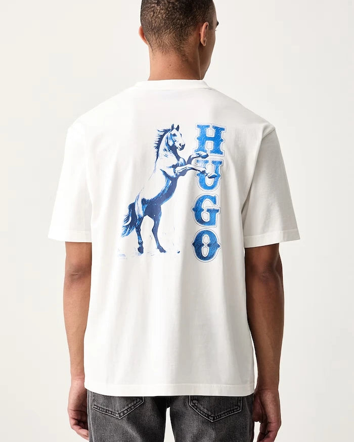 HUGO Blue erkek pamuklu tişört Noxwash