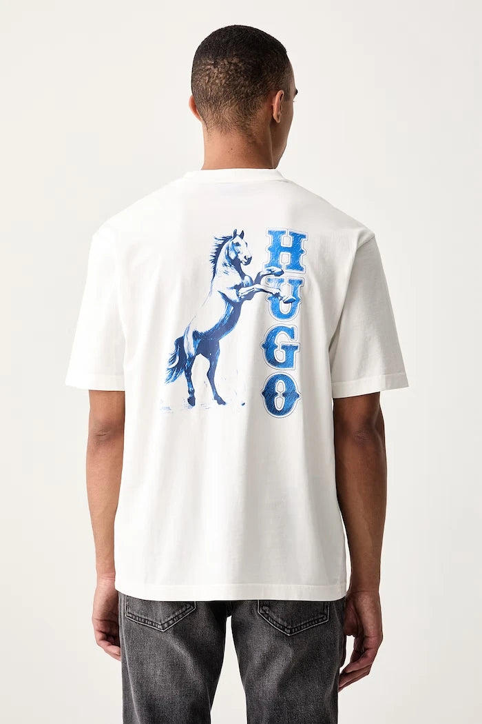 HUGO Blue erkek pamuklu tişört Noxwash