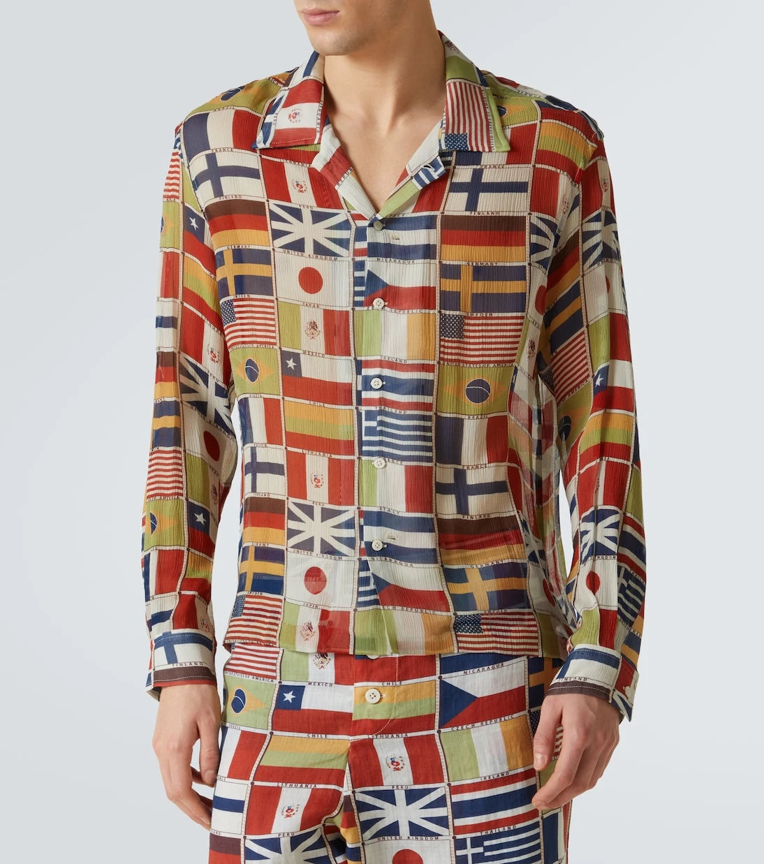 Bode - International printed silk shirt