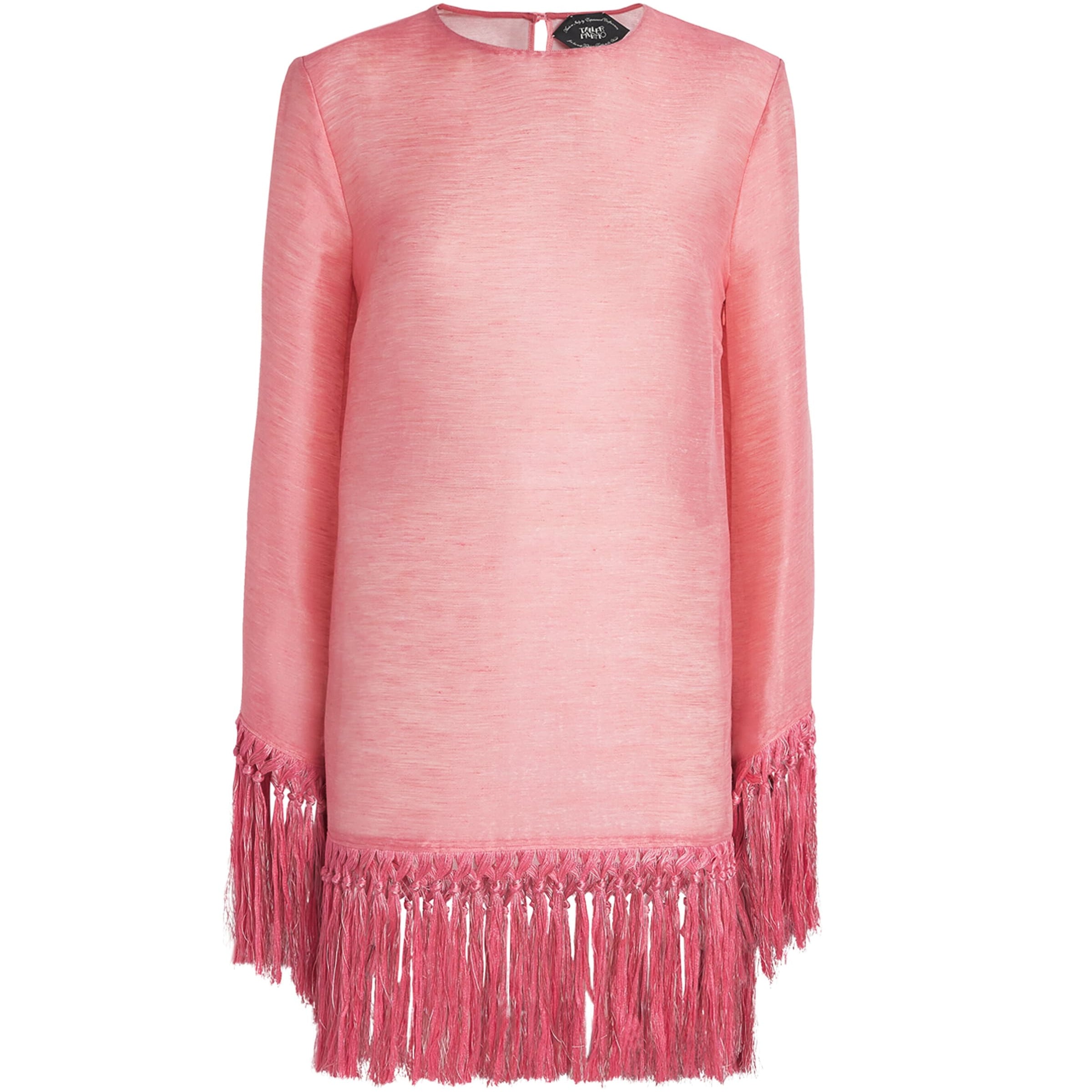 Linen-Blend Fringed Claudia Mini Dress