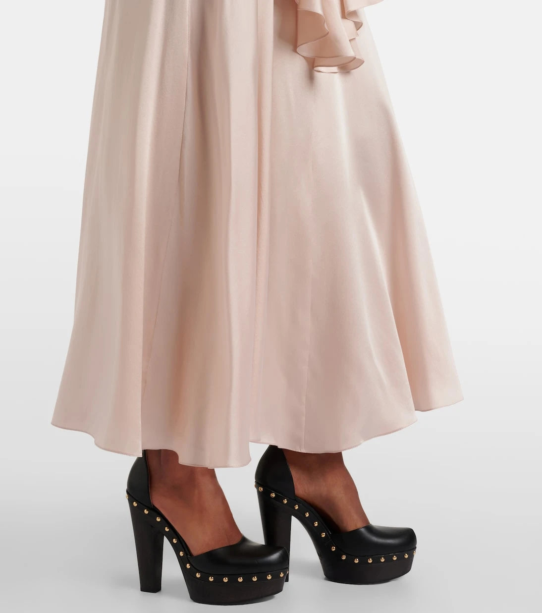 Chloé - Ruffled silk satin skirt