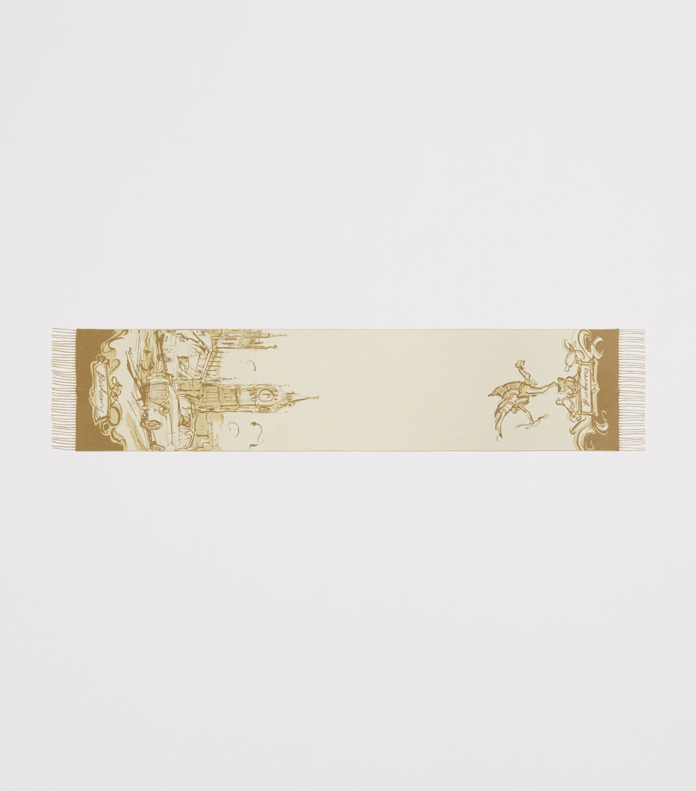 White Cashmere Westminster Scarf