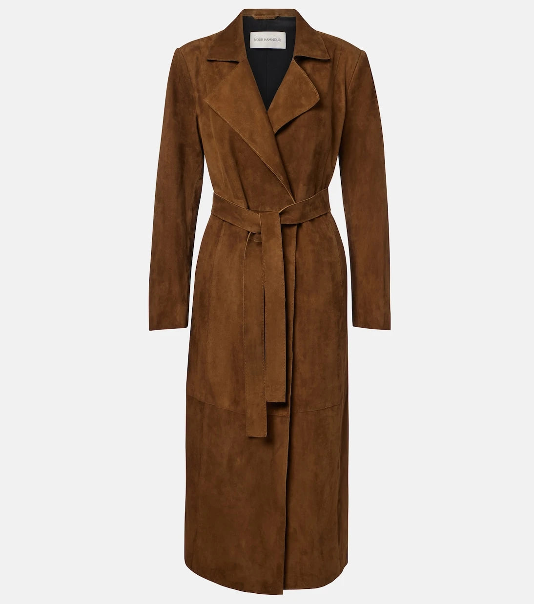 Nour Hammour - Winona belted suede wrap coat