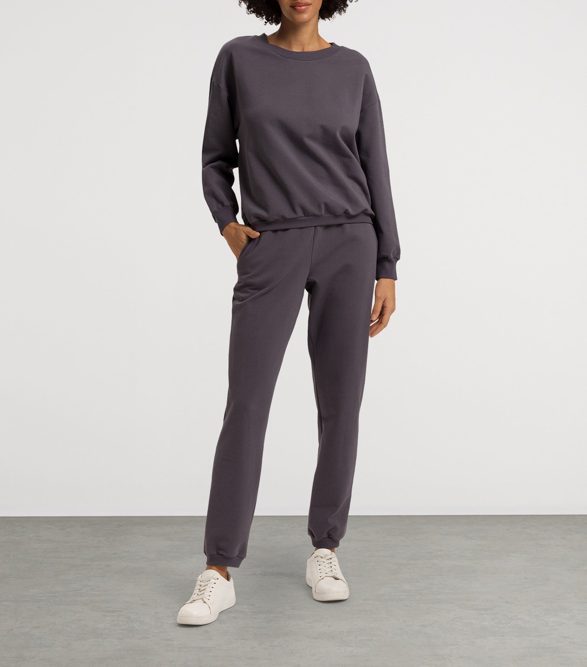 Black Organic Cotton-Blend Natural Living Long Trousers