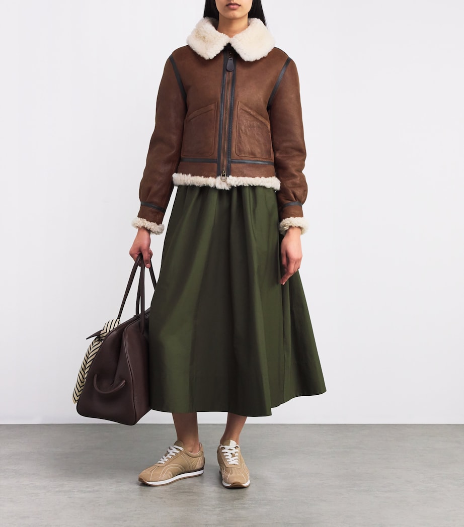 Brown Shearling Aviator Jacket