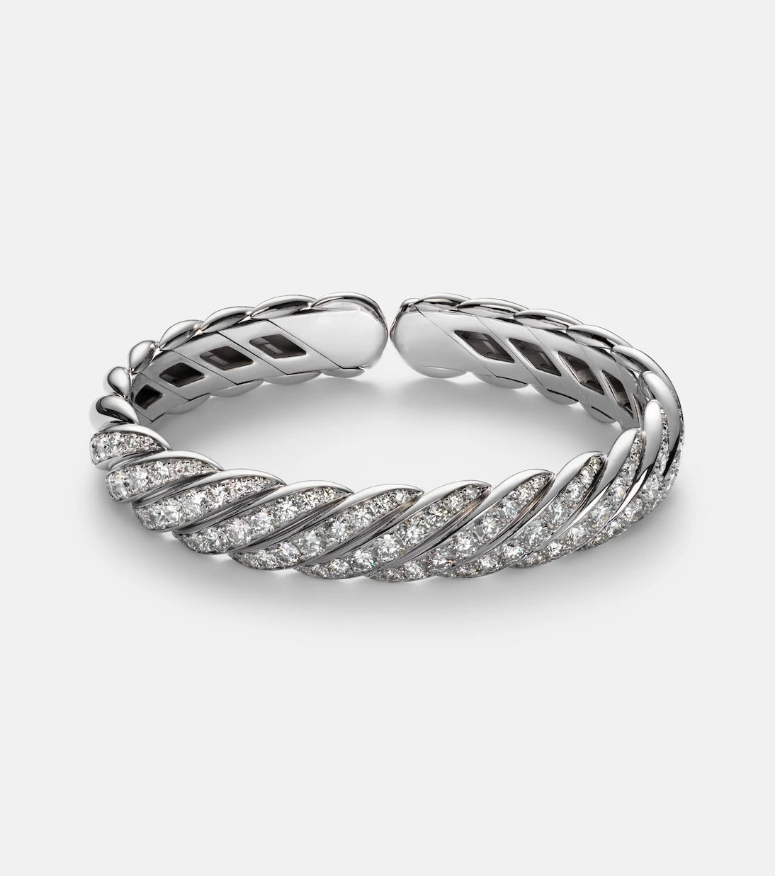 David Yurman - Sculpted Cable Flex® 18kt white gold bracelet with diamonds