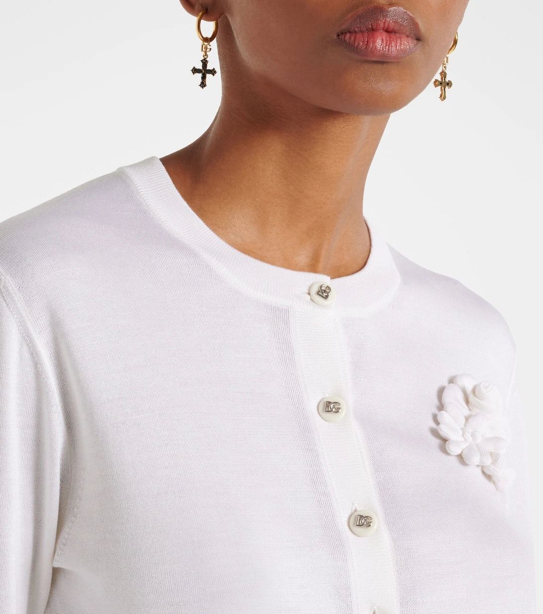 Dolce&Gabbana - Floral-appliqué silk cardigan