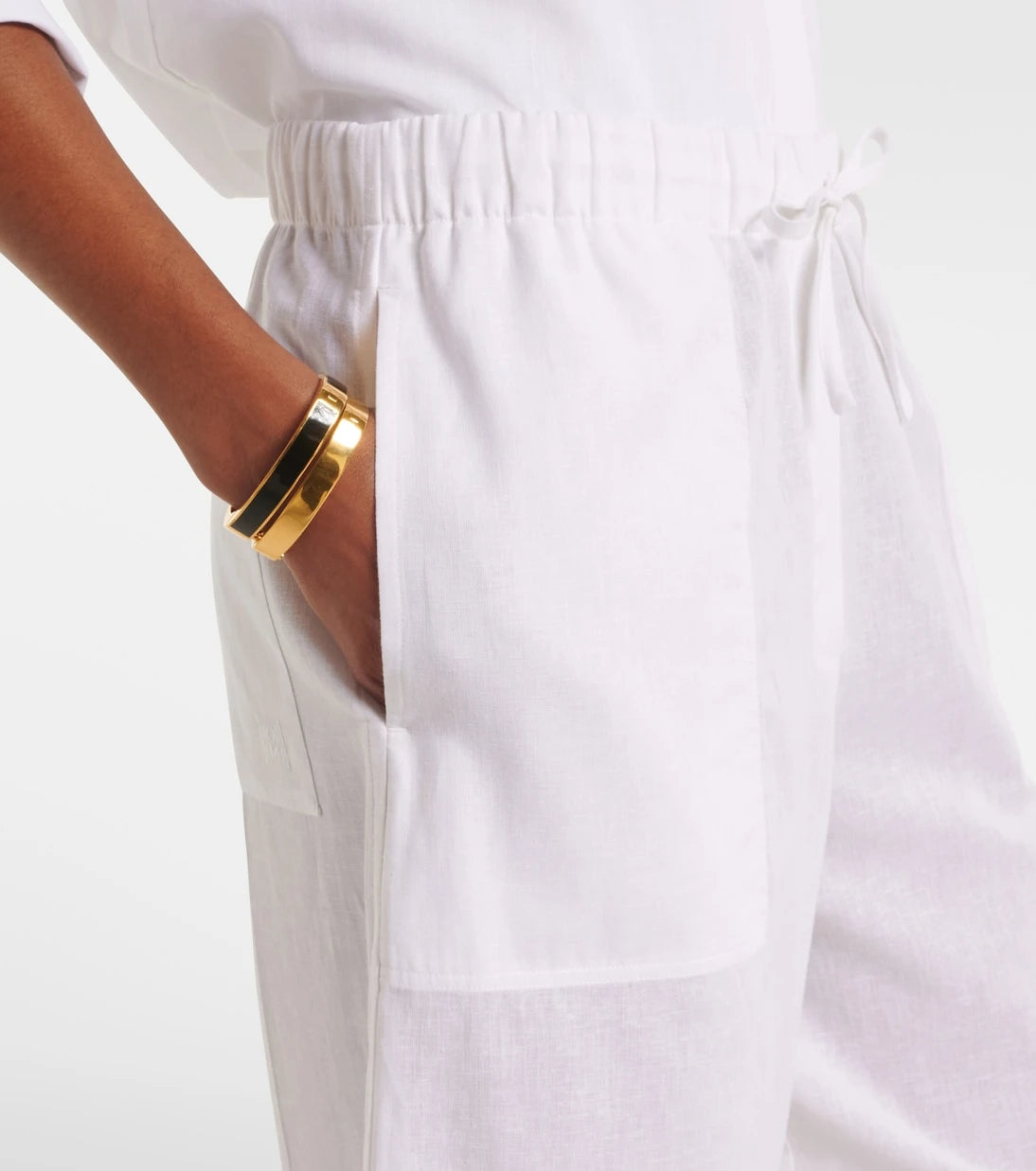 Toteme - Cotton and linen wide-leg pants