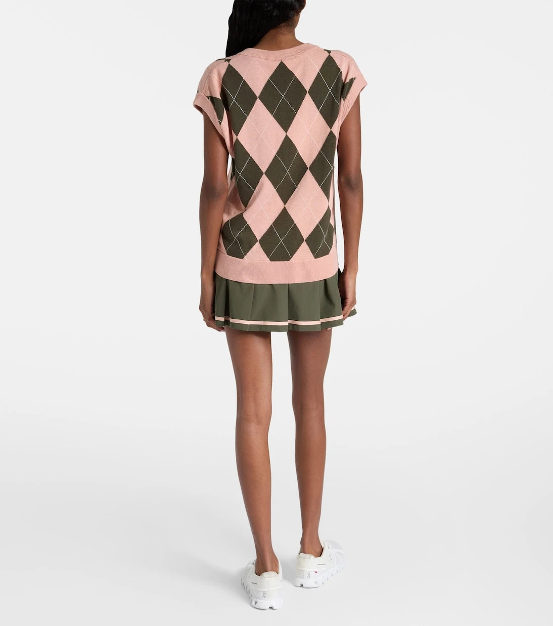 Varley - Avika argyle cotton-blend sweater vest