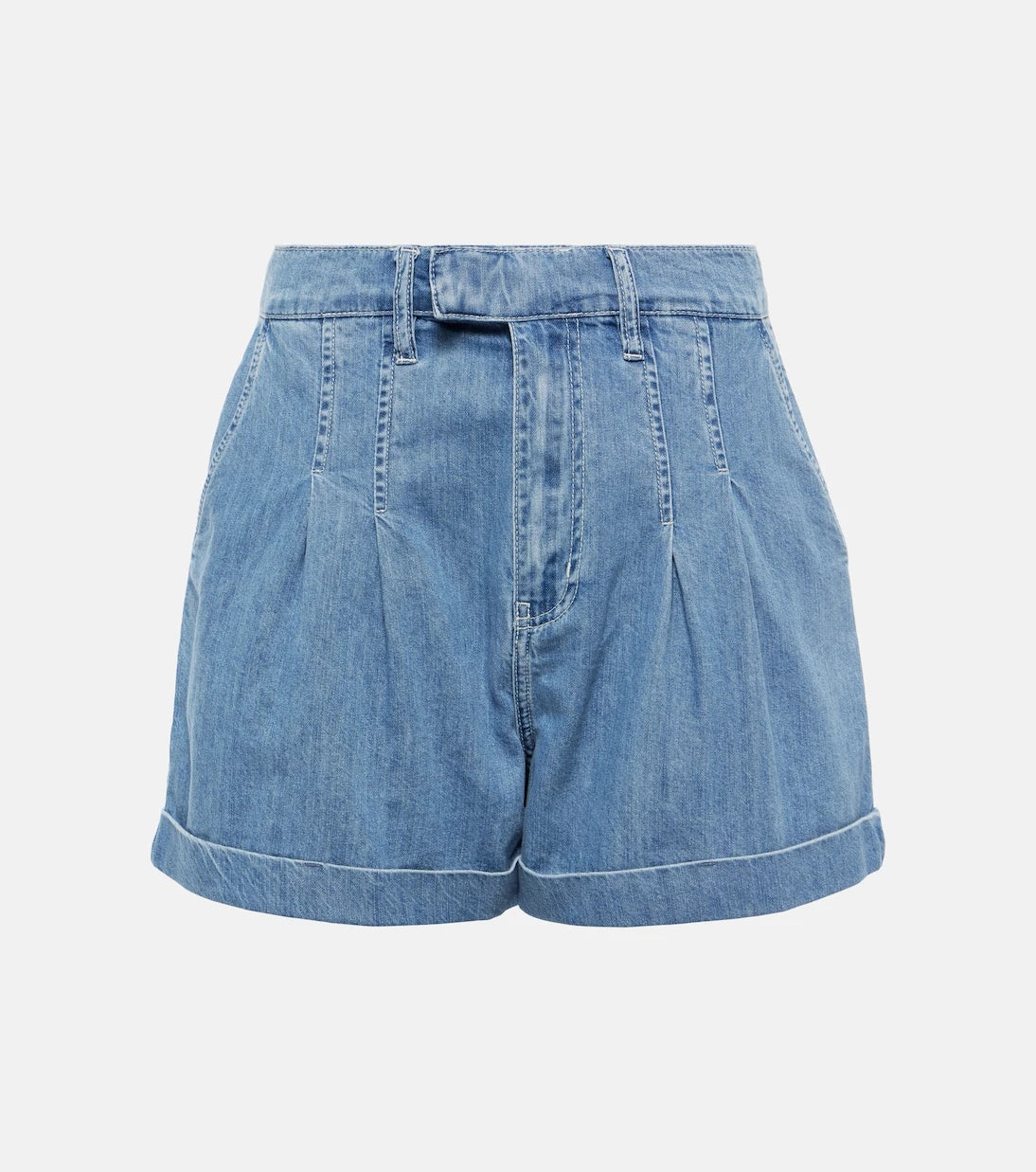 Frame - Pleated denim shorts