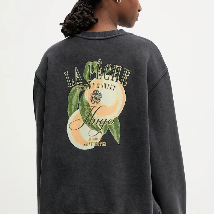 HUGO Kadın Pamuklu Sweatshirt Classic crew_8