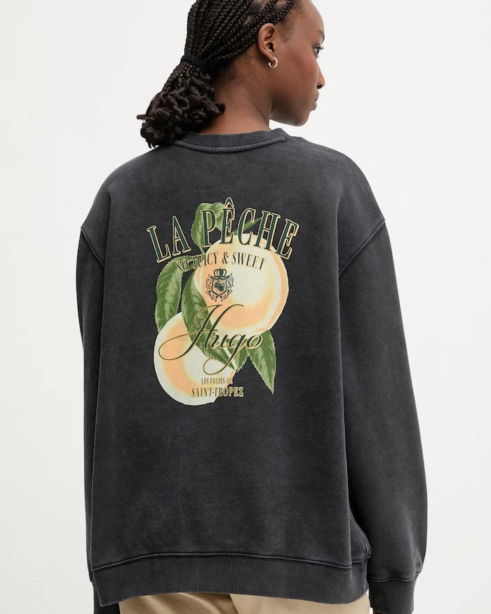 HUGO Kadın Pamuklu Sweatshirt Classic crew_8