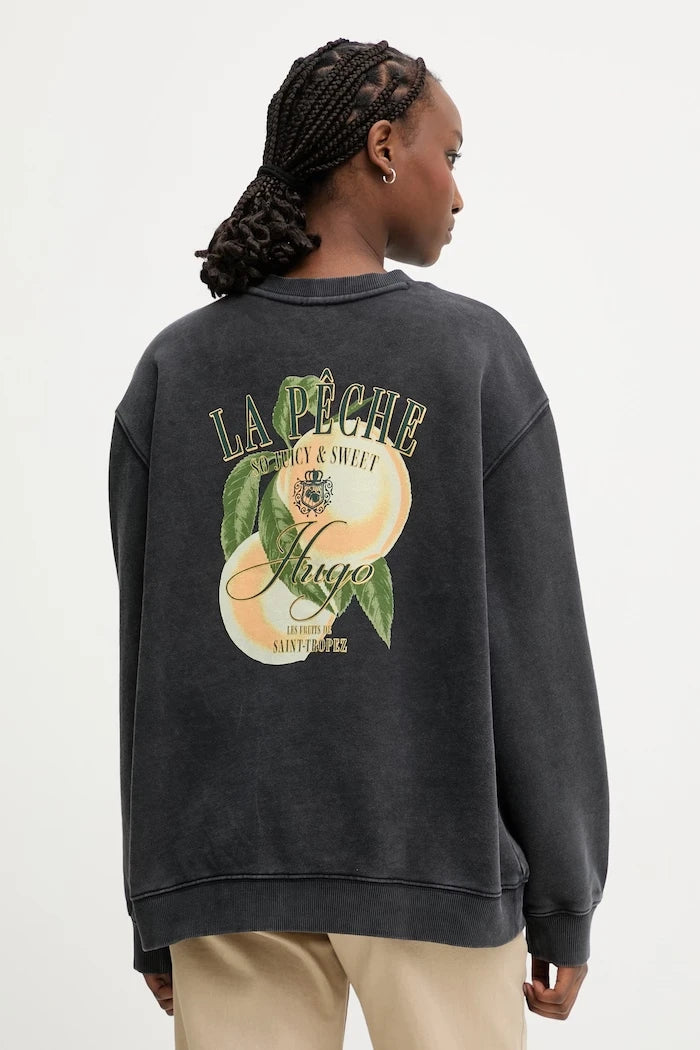 HUGO Kadın Pamuklu Sweatshirt Classic crew_8