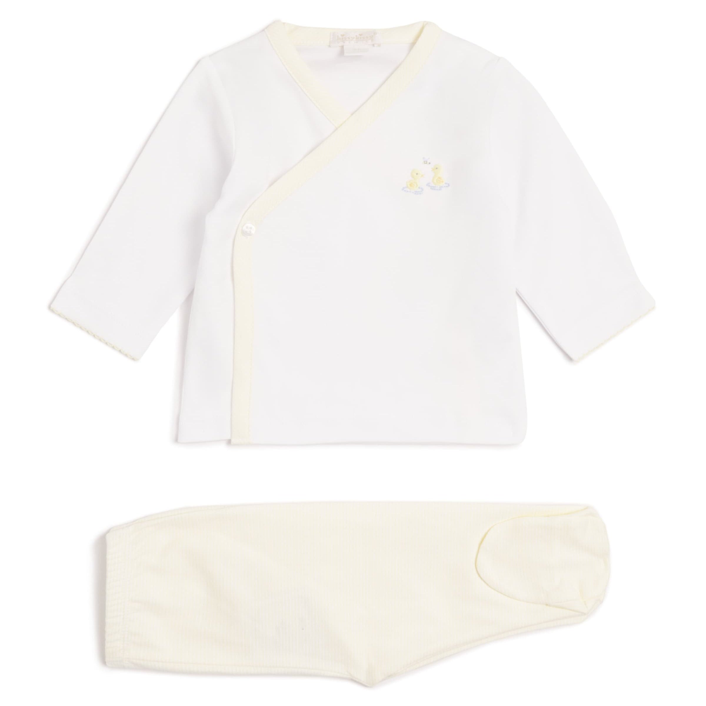 Pima Cotton Duck Pond Top and Footed Trousers Set (Newborn-6 Months)