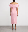 Rebecca Vallance Pink Crêpe Bow-Detail Isabella Midi Dress