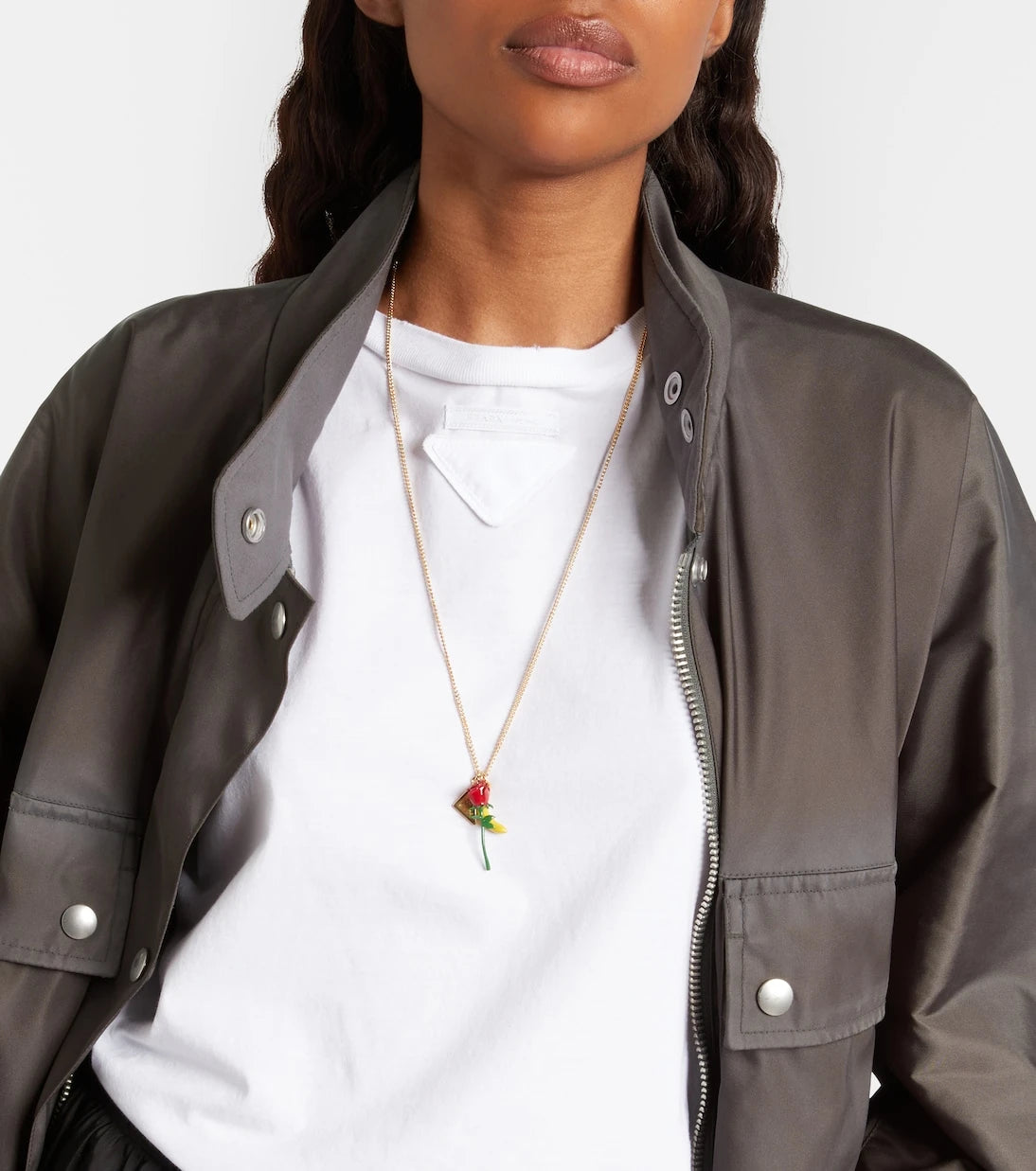 Prada - Logo pendant necklace