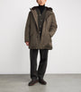 Yves Salomon Brown Wool-Silk Down Mink-Trim Parka