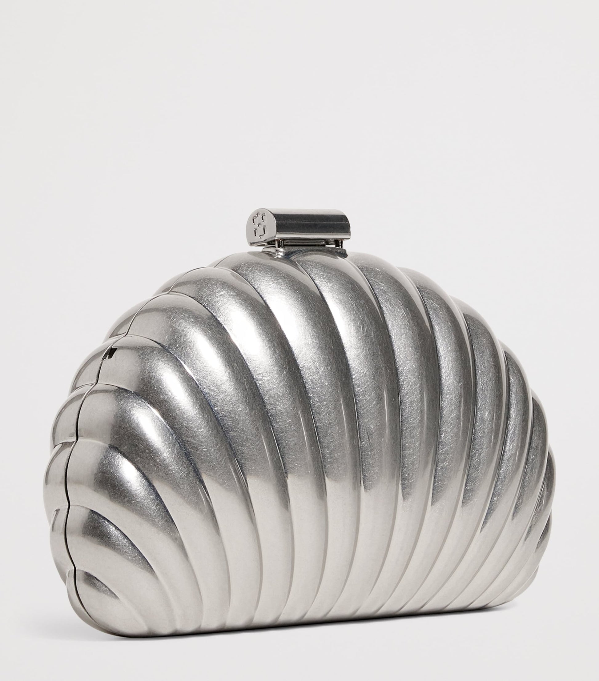 Silver Monet Shell Clutch Bag