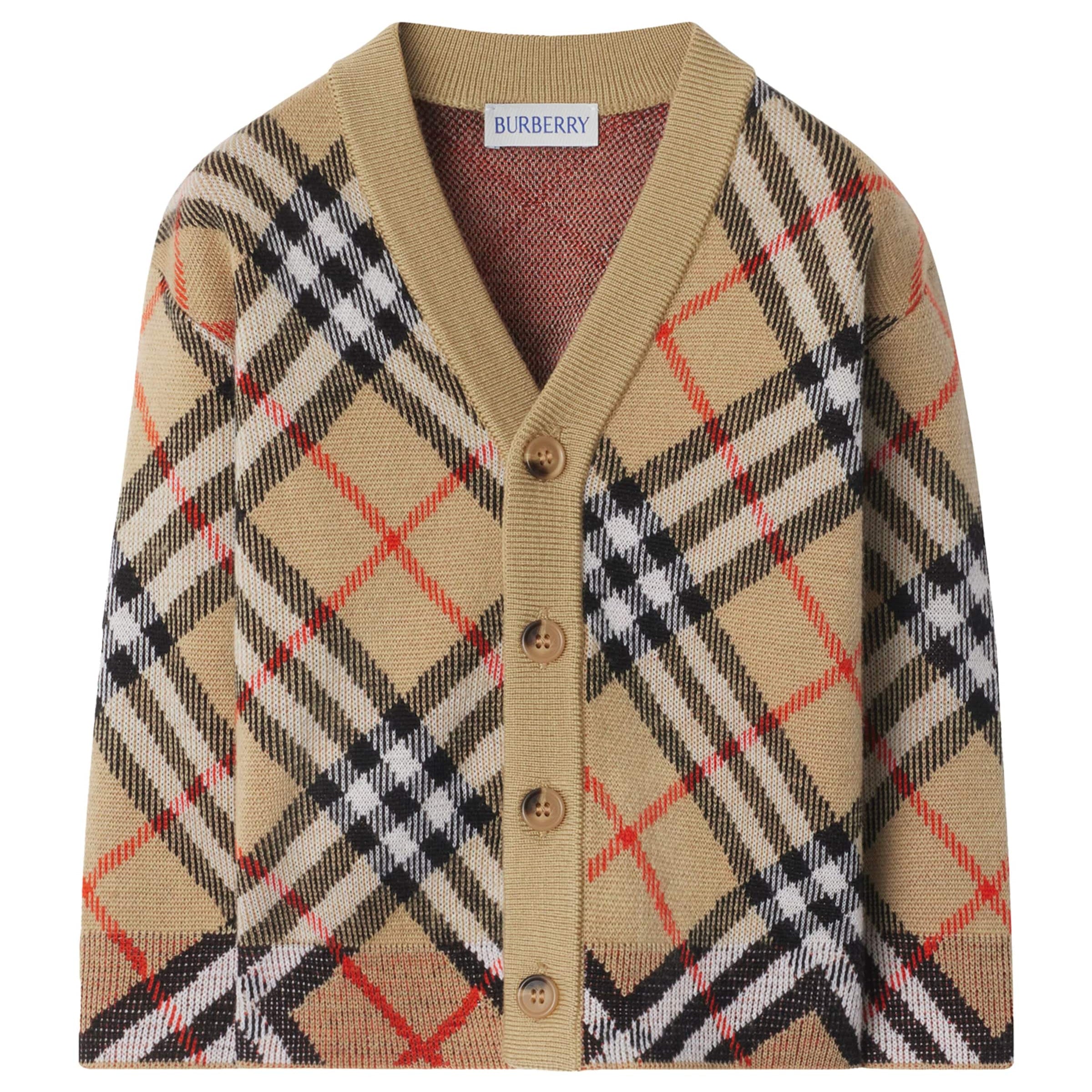Burberry Kids Wool Check Cardigan (6-24 Months)