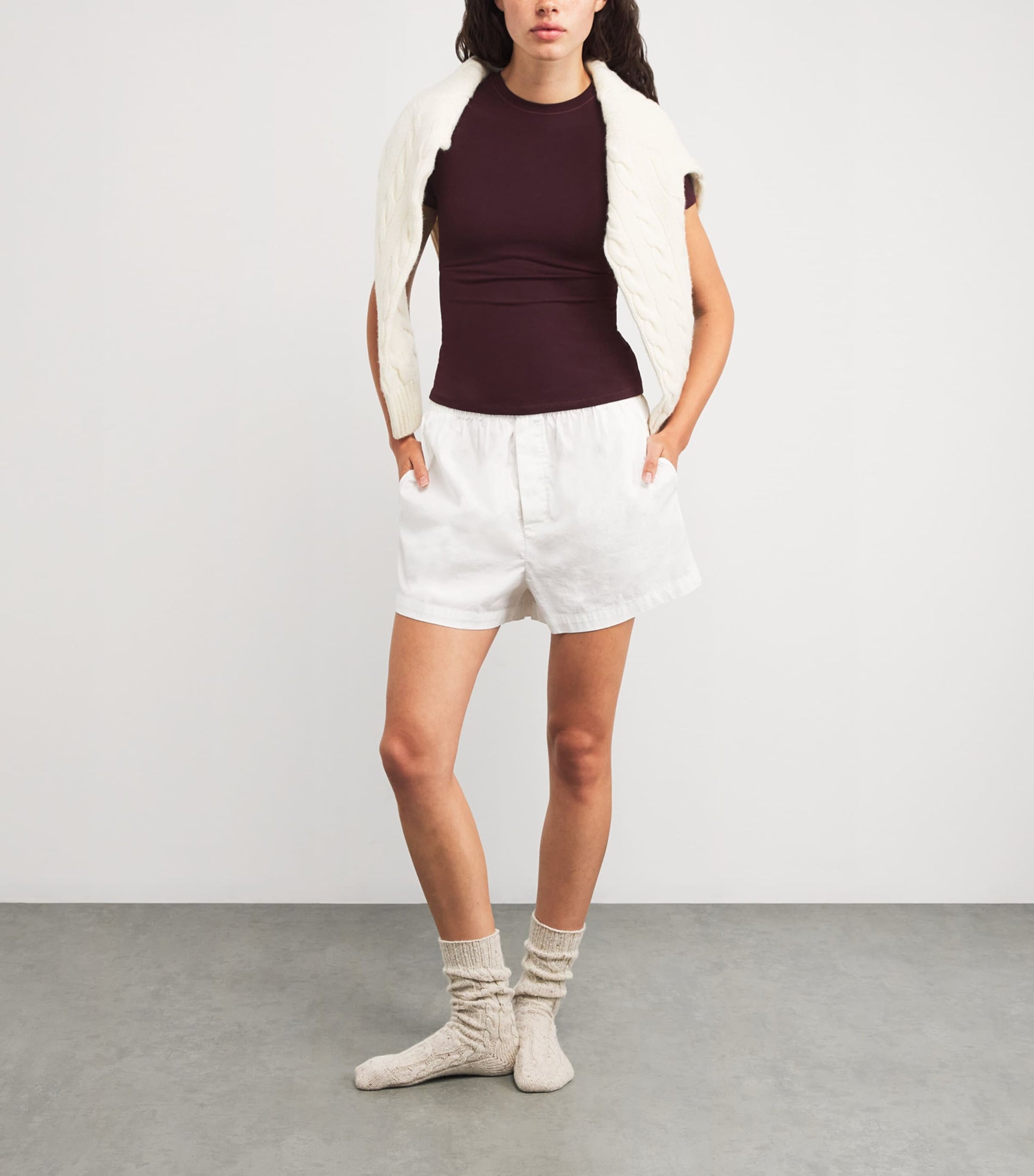 Burgundy Cotton Jersey T-Shirt