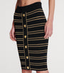 Balmain Black Stripe Midi Pencil Skirt