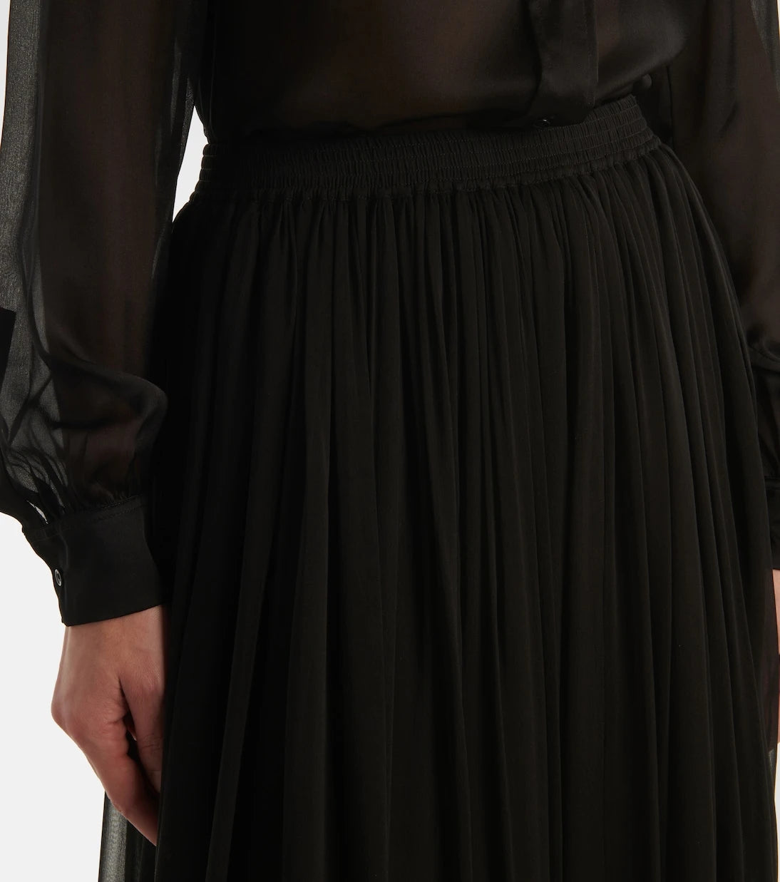 Saint Laurent - Ruffled silk maxi skirt
