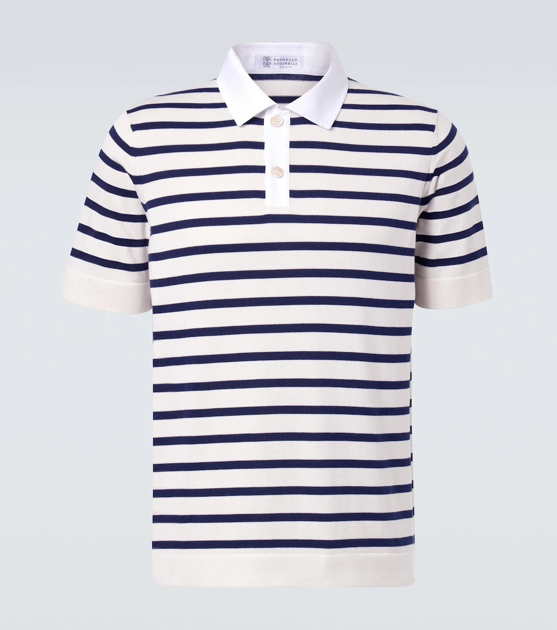 Brunello Cucinelli - Striped cotton polo shirt