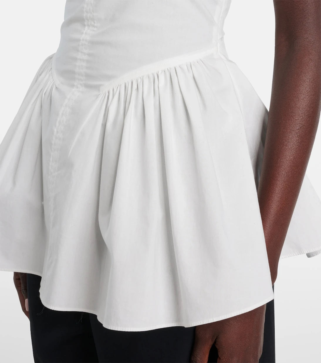 Proenza Schouler - White Label توب بوبلين بدر من مزيج القطن