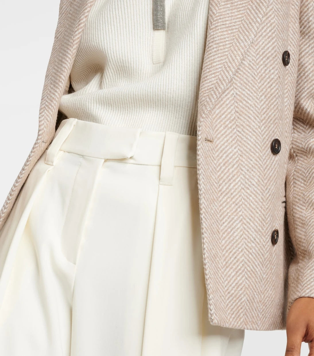 Brunello Cucinelli - High-rise gabardine wide-leg pants
