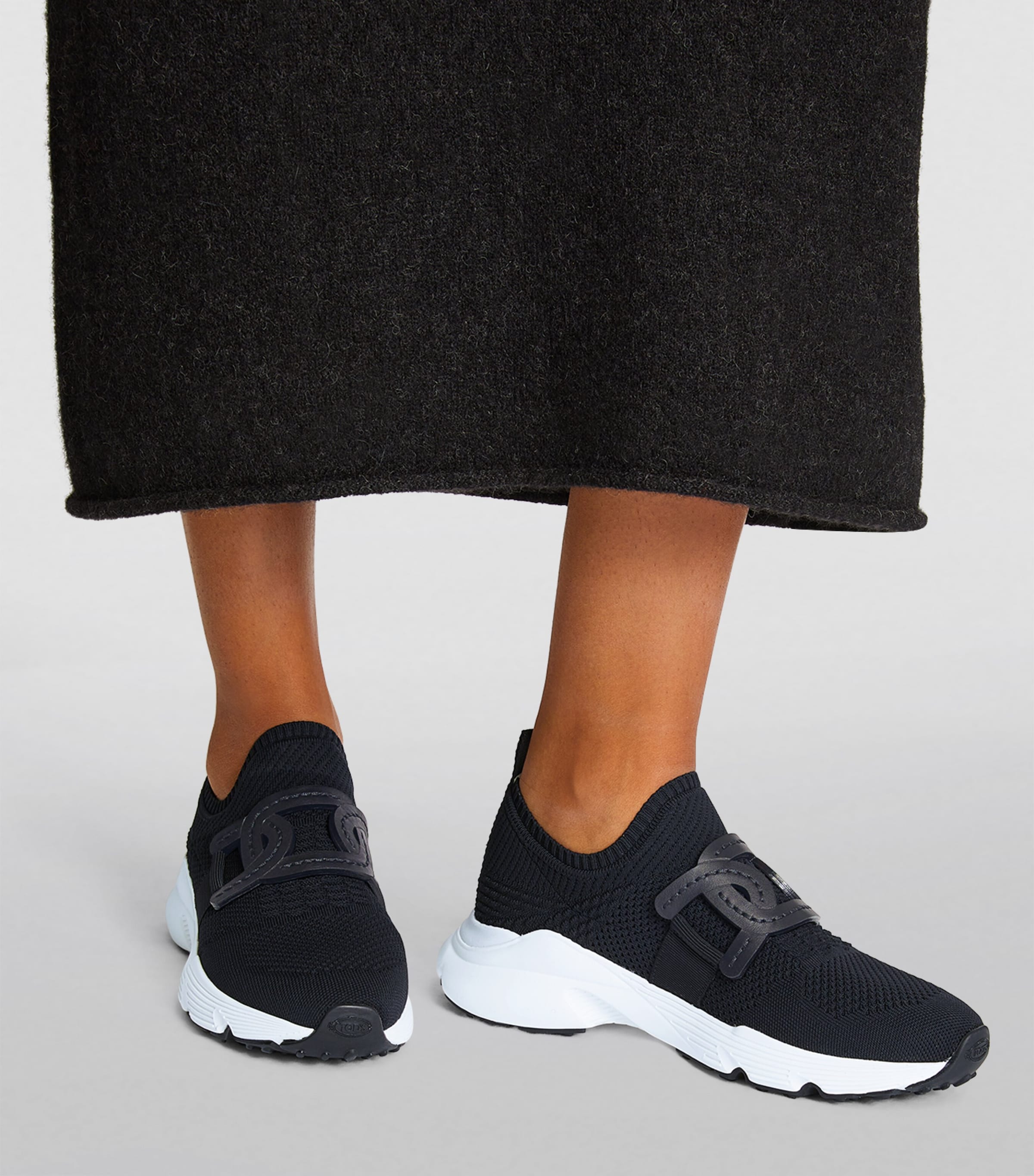 Tod's Black Sport Run 54c Calzino Sneaker